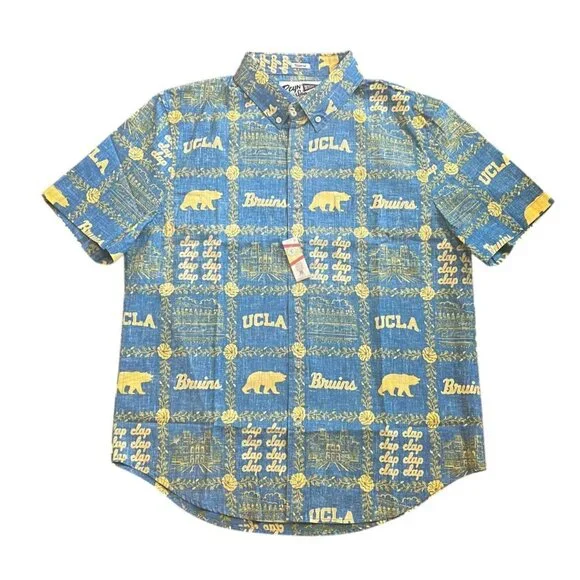 Reyn Spooner UCLA Bruins Mens Classic Hawaiian 1/4 Button Shirt Size M, L, XL - Picture 1 of 5